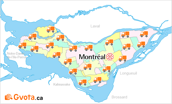 Map of montreal movers