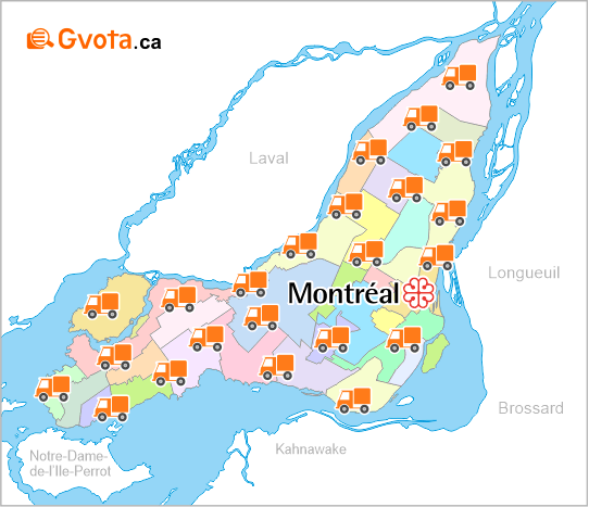Map of montreal movers