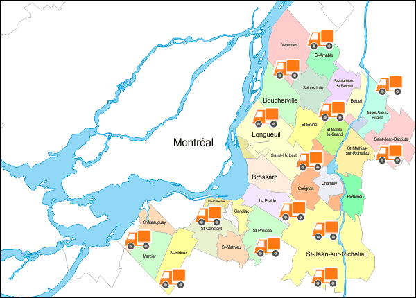 La carde de déménagement Rive-Sud