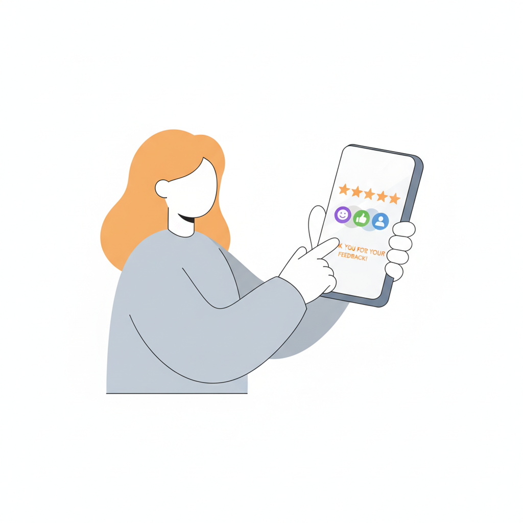 Illustration representing trustworthy customer ratings and reviews for movers